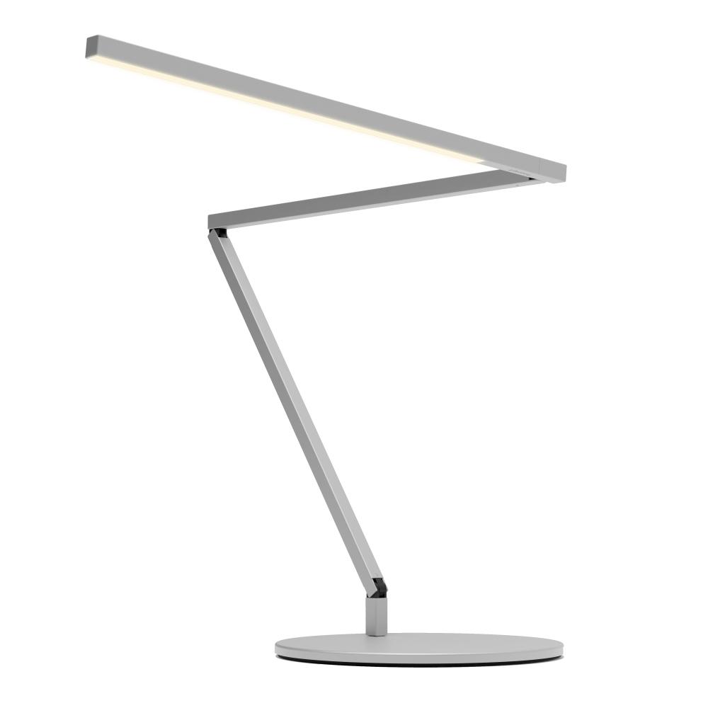 Koncept Lighting ZBD3000-W-SIL-DSK Z-Bar Desk Lamp Gen 4 (Warm Light; Silver) with Desk Base 